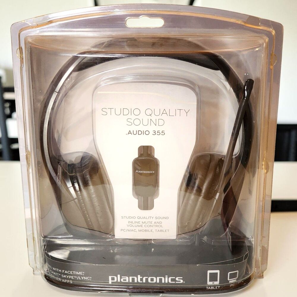 Plantronics .Audio 355 Stereo PC Headset 3.5mm Mic Gaming NEW Sealed Vintage